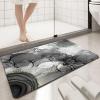 NEVKA Thin Bath Mat, Diatomaceous Earth Shower Mat, Non-Slip Super Absorbent Quick Drying Bathroom Floor Mat, Modern Abstract Marble Texture, Easy to Clean (1.7x2.6ft/20x31in/50x80cm Dark Gray) view 3
