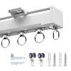 Aluminum Curtain Track Window Curtain RailsCeiling Or Wall Mounted Sliding Curtain Track System With All Accessories Room Divider Trackblack Straight Curtain Track, Shower Curtain Rail ( Color : Whi view 1