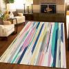 Colorful Hand Drawn Doodles Area Rugs, Blue Green Red Abstract Stripes Entrance Carpet, Living Room Carpet Foyer Bathroom Apply to Kids Room Hallways Perfect for Hardwood Floors,35ft/90 * 150cm view 3