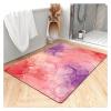 NEVKA Fast Drying Thin Bath Mat Bathtub Mat | Diatomite Bathmat with Absorbent and Non-Slip Surface Easy to Clean | Colorful Marble Texture Bathroom Rug (3x5ft/36x60in/90x150cm, Pink/Medium Purple) view 1