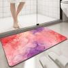 NEVKA Fast Drying Thin Bath Mat Bathtub Mat | Diatomite Bathmat with Absorbent and Non-Slip Surface Easy to Clean | Colorful Marble Texture Bathroom Rug (3x5ft/36x60in/90x150cm, Pink/Medium Purple) view 3