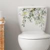 Green Plant Leaves Flowers Toilet Seat Lid Stickers Self-Adhesive Bathroom Wall Stickers Leaf Floral Toilet Lid Decals DIY Removable Waterproof Sticker for Bathroom Cistern Decor Toilet Accessories view 1