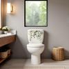 Green Plant Leaves Flowers Toilet Seat Lid Stickers Self-Adhesive Bathroom Wall Stickers Leaf Floral Toilet Lid Decals DIY Removable Waterproof Sticker for Bathroom Cistern Decor Toilet Accessories view 3