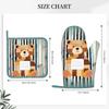 Bear and Barcode Oven Mitts and Pot Holders 2 PCS for Kitchen Heat Resistant Non Slip Oven Gloves Hot Pads Funny Oven Mitt Potholder with Hanging Loop for Cooking Grilling Baking BBQ Kitchen Decor view 3