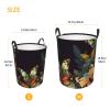 Beautiful Butterfly print Laundry Hamper with Handle Waterproof Collapsible Organizer Baskets Circular Dirty Clothes Organizer Basket Portable Storage Bin for Bathroom Bedroom Dorm view 3