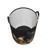 Beautiful Butterfly print Laundry Hamper with Handle Waterproof Collapsible Organizer Baskets Circular Dirty Clothes Organizer Basket Portable Storage Bin for Bathroom Bedroom Dorm view 4