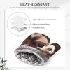 Hairy Ferret Oven Mitts and Pot Holders 2 PCS for Kitchen Heat Resistant Non Slip Oven Gloves Hot Pads Funny Oven Mitt Potholder with Hanging Loop for Cooking Grilling Baking BBQ Kitchen Decor view 4