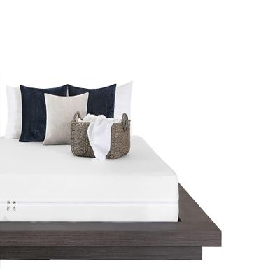 1 Pcs Zipper Fitted Sheet Full XL Size (54X80), 8" Deep Pocket, 100% Microfiber Super Soft Comfy and Easy to Put, Fitted Sheet Zipper Full XL Size Fitted Sheet - White Color