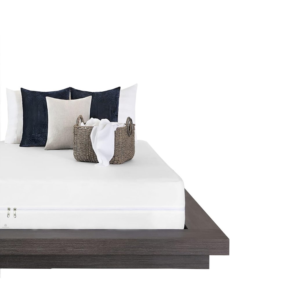 1 Pcs Zipper Fitted Sheet Full XL Size (54X80), 8" Deep Pocket, 100% Microfiber Super Soft Comfy and Easy to Put, Fitted Sheet Zipper Full XL Size Fitted Sheet - White Color