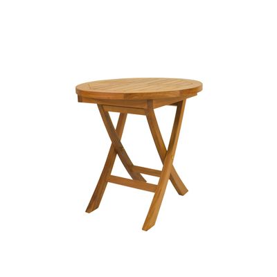 Maykoosh Folding Round Side Table - Portable Teak Table for Patio Garden Balcony - 20 Inch Mini Table