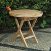Maykoosh Folding Round Side Table - Portable Teak Table for Patio Garden Balcony - 20 Inch Mini Table view 2