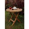 Maykoosh Folding Round Side Table - Portable Teak Table for Patio Garden Balcony - 20 Inch Mini Table view 4
