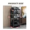 BXKCFYBSQ Media Storage Cabinet Printer Stand, Audio Video Media Stand Cabinet with 5 Shelves with Height Adjustable Wooden Shelves for Home/Office view 2