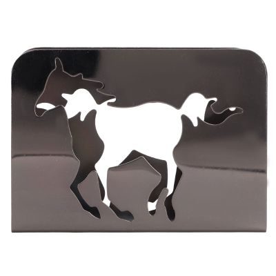 BEIJIALY Horse Napkin Holder, Iron Art Vertical Paper Napkin Holder, Elegant Curved Multifunction Metal Napkin Holder Napkins Dispenser Table Decorations(Silver Black)