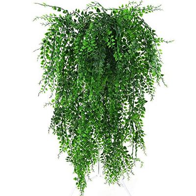 Mokylor Artificial Hanging Plants, Fake Green Leave Hanging Plants Fake Greenery Plants Faux Eucalyptus Vine Faux Foliage Greenery Decor for Living Room, Kitchen, Balcony, Garden(Green)