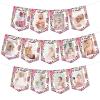 Fangleland Pink Leopard Printed Photo Banners - 1st Cheetah Themed Birthday Party Decorations, First Bday Party Baby Shower Favors for Newborn to 12 Months Girls view 1