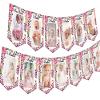 Fangleland Pink Leopard Printed Photo Banners - 1st Cheetah Themed Birthday Party Decorations, First Bday Party Baby Shower Favors for Newborn to 12 Months Girls view 2