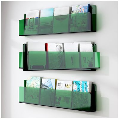 Green Acrylic Clear Brochure Holder Kids Magazine Rack for Wall, 3 Pack Hanging Bookshelf Literature Storage Display Organizer, Cars Stores Office Hairs Salon ( Color : Green , Size : 100cm/39.3inches