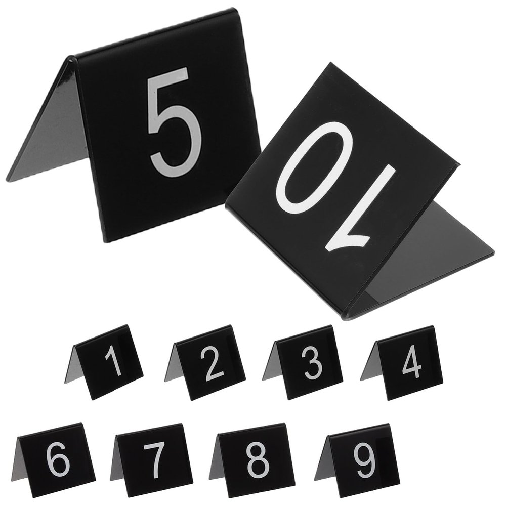 iplusmile 10pcs Acrylic Table Number Markers Crime Scene Evidence Markers for Themed Parties and Detective Games and Convenient Usage