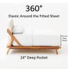 EXTRA 24" DEEP POCKET, Real 1000-Thread-Count, 100% Giza Cotton My, 6 PC Sheet Set [1 Fitted, 1 Flat, 4 Pillowcases] |Twin-XL Size, Navy Blue Color| 1000TC Giza Long Staple Cotton, Soft Sateen view 3