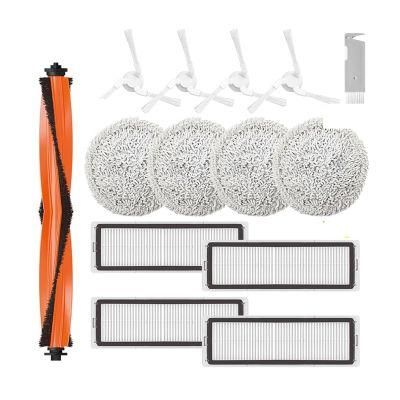 Mop PadsCompatible for Xiaomi STYTJ06ZHM & Compatible for Mijia Pro Self Cleaning Robot Vacuum Cleaner Main Brush Cover Side Brush Filter Accessories Kit (Color : As The picture-01)