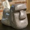 Kichvoe Moai Tissue Box Cover Decorative Napkin Holder for Home Office Retro Box for Bedroom Kitchen Bathroom Elegant Moai Style Stable Structure for Easy Access view 3
