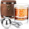 LIGHTEN LIFE 70th Birthday Gifts for Men,1956 Whiskey Glass Set in Barrel Box,70 Years Old Gifts,70th Birthday Gift Ideas for Dad Husband view 1
