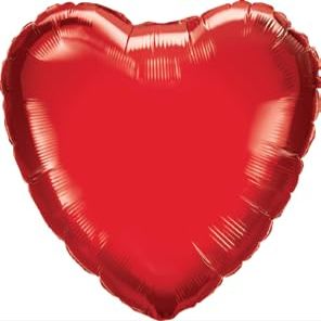 Harnel 18" Red Heart Mylar Balloons - Pack of 10