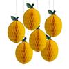 Fun Express Lemon-Shaped Honeycomb Ceiling Decorations - 6 Pc view 1
