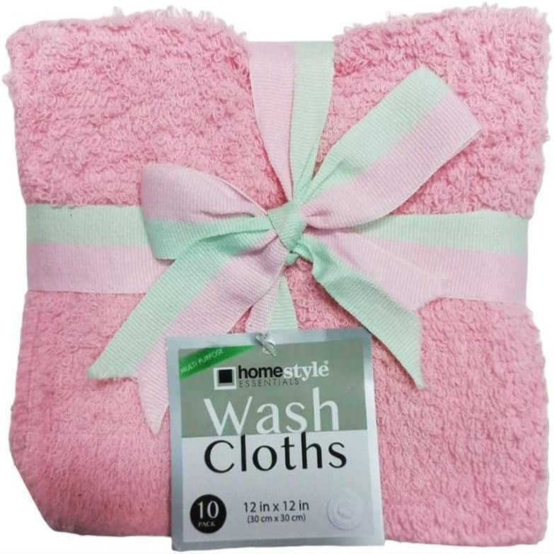 VeZee Home Style Essential 100% Cotton Assorted Wash Cloths, 12X12 in, 10/Pack, Absorbent for Multiple uses Like Flannel Spa, Gym, Kitchen: 48 Packs