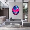 Astronaut and Moon Pop Art Vaporwave Aesthetic Artwork Space LED Wall Decor Contemporary Art Lighted Wall Art Galaxy Art view 2