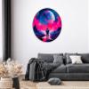 Astronaut and Moon Pop Art Vaporwave Aesthetic Artwork Space LED Wall Decor Contemporary Art Lighted Wall Art Galaxy Art view 3