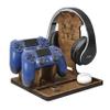 Wooden Headphone and Controller Stand, Personalized Gift, Headset Stand, Headphone and Gaming Controller Holder, Christmas Gift for Gamers view 1