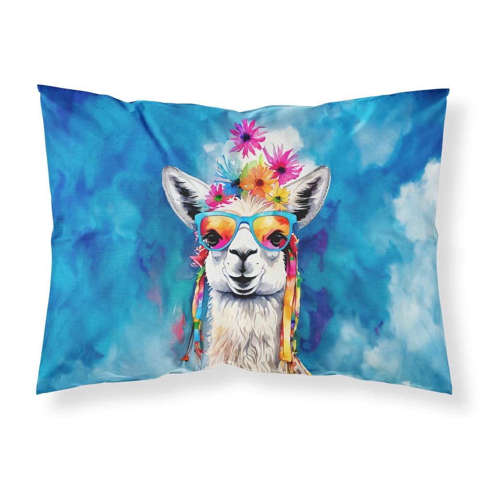 Caroline's Treasures DAC4004PILLOWCASE Hippie Animal Llama Standard Pillowcase Lightweight Super Soft Easy Care Decorative Artwork Pillowcase, Standard
