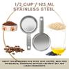 1/2 Cup Stainless Steel Measuring Cup | Sturdy Metal 125 ml | 125 cc | 4 oz | Single Cup for Wet and Dry Ingredients | Great for use as 1/2 Cup Dog Food Scoop - 1 PK view 2