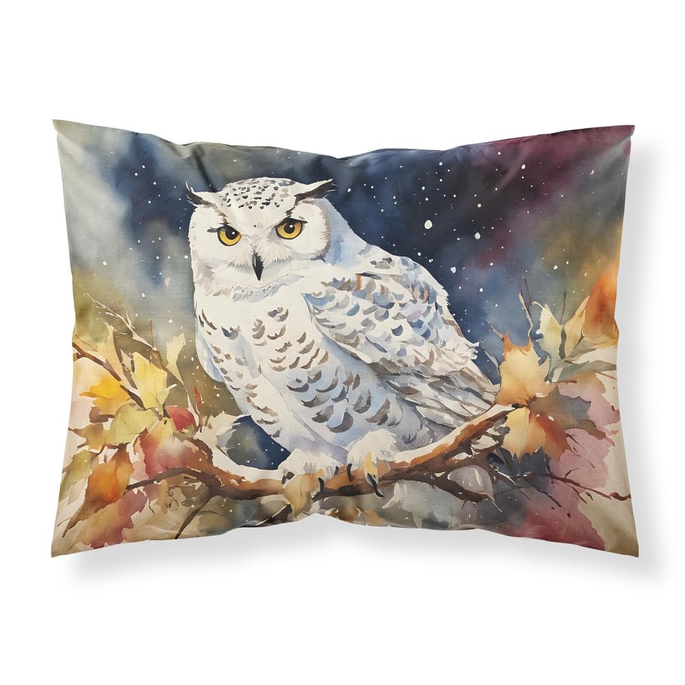 Caroline's Treasures DAC3265PILLOWCASE Snowy Owl Standard Pillowcase Lightweight Super Soft Easy Care Decorative Artwork Pillowcase, Standard