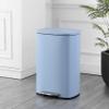 happimess HPM1006H Connor Rectangular 13-Gallon Trash Can with Soft-Close Lid and Free Mini Trash Can, Fingerprint Resistant, Modern, Minimalistic for Home, Kitchen, Office, Bathroom, Tide Pool Blue view 2