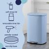 happimess HPM1006H Connor Rectangular 13-Gallon Trash Can with Soft-Close Lid and Free Mini Trash Can, Fingerprint Resistant, Modern, Minimalistic for Home, Kitchen, Office, Bathroom, Tide Pool Blue view 3