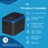 Ceptics 70W World International Travel Plug Adapter - Powerful GaN Tech with Pd & QC 3.0 Dual 3X USB-C Power - 2 USB Ports Wall Charger Type I C G A Outlets 110V 220V A/C - EU Euro US UK (70-KU) view 4