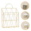 ORFOFE Wall Mounted Magazine Holder Iron Basket for Books and Files view 4