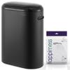 happimess HPM1016B Robo Kitchen 13.2-Gallon Slim Oval Motion Sensor Touchless Trash Can with Touch Mode, Fingerprint Resistant, Modern, Minimalistic for Kitchen, Office, Bathroom, Charcoal Black view 1