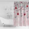 Valentine's Day Shower Curtain for Bathroom 48" x 72", Love Grey Red Love Heart Eucalyptus Leaf Pink Shower Curtain with Hooks Polyester Waterproof Home Bathtub Decor view 2