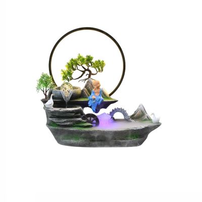 House Decorative Items Desktop Flowing Water Fountain Living Room Alpine Circulating Water Humidifier Office Front Desk Decoration Tabletop Waterfall Fountain (Color : 02)