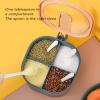 Hapivida Seasoning Box with Lid Spoon, 4 Compartments Spice Pots with Handle Kitchen Kitchen Condiment Jars Container for Salt Paprika Sugar view 4