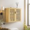 HITNET Bathroom Wall Cabinet, Medicine Cabinet Over the Toilet, Bamboo Hanging Storage Organizer with 2 Doors and Adjustable Shelf for Kitchen, Living Room, Natural view 4