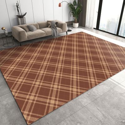 WILARE Area Rugs 2x3ft, Brown Twill Plaid Living Room Rug, Buffalo Check Indoor Decor Carpet, Non-Slip Large Area Easy to Clean for Kids Boys Girls Game Room Tea Table Sofa
