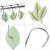 Gibelle Leaves Shower Curtain Hooks Set of 12, Bathroom Curtain 72" W x 72" L view 2
