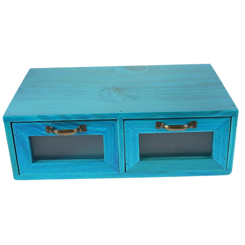 BESTOYARD Box Chest of Drawers Makeup Storage Container Tiny Cabinet Sundries Storage Holder Drawer Type Storage Tabletop Small Cabinet Makeup Storage Holder Office Wood Make up Organizer