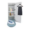 Ironing Board Cabinet for Wall Wall Mounted Ironing Storage Cabinet Foldable Hanging Ironing Board Large Hide Ironing Board Cabinet with Mirror Cloth Hook for Home, White view 1