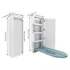 Ironing Board Cabinet for Wall Wall Mounted Ironing Storage Cabinet Foldable Hanging Ironing Board Large Hide Ironing Board Cabinet with Mirror Cloth Hook for Home, White view 3